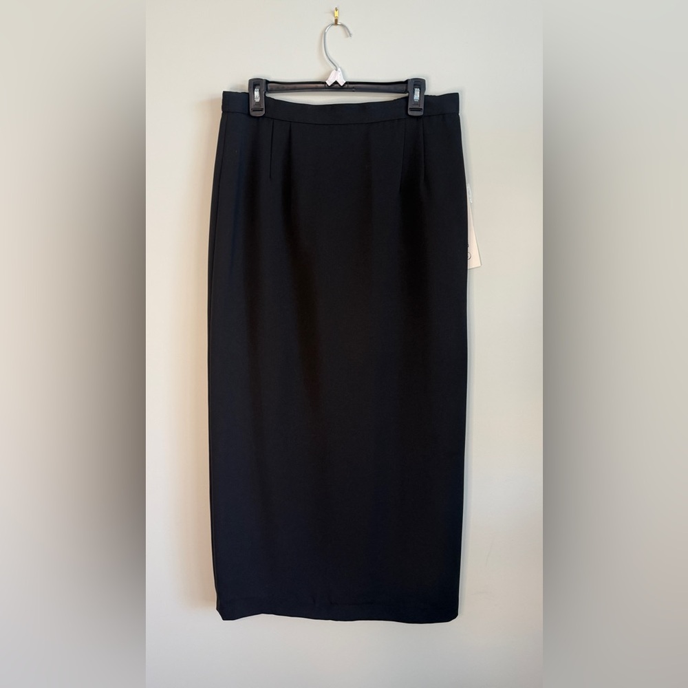 Marie St Claire Vintage NWT Black Midi Pencil Skirt Sz 14